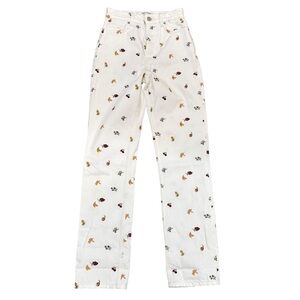 Reformation Cynthia Fruitloops embroidered jeans Vintage white size 23 cottage